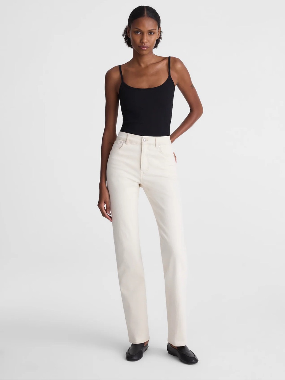 NWT Madewell The Longline straight Jean in Vintage Canvas (cream) - size 26